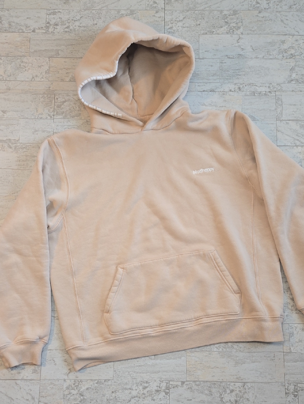 Madhappy Classics Fleece Hoodie Size Large Beige